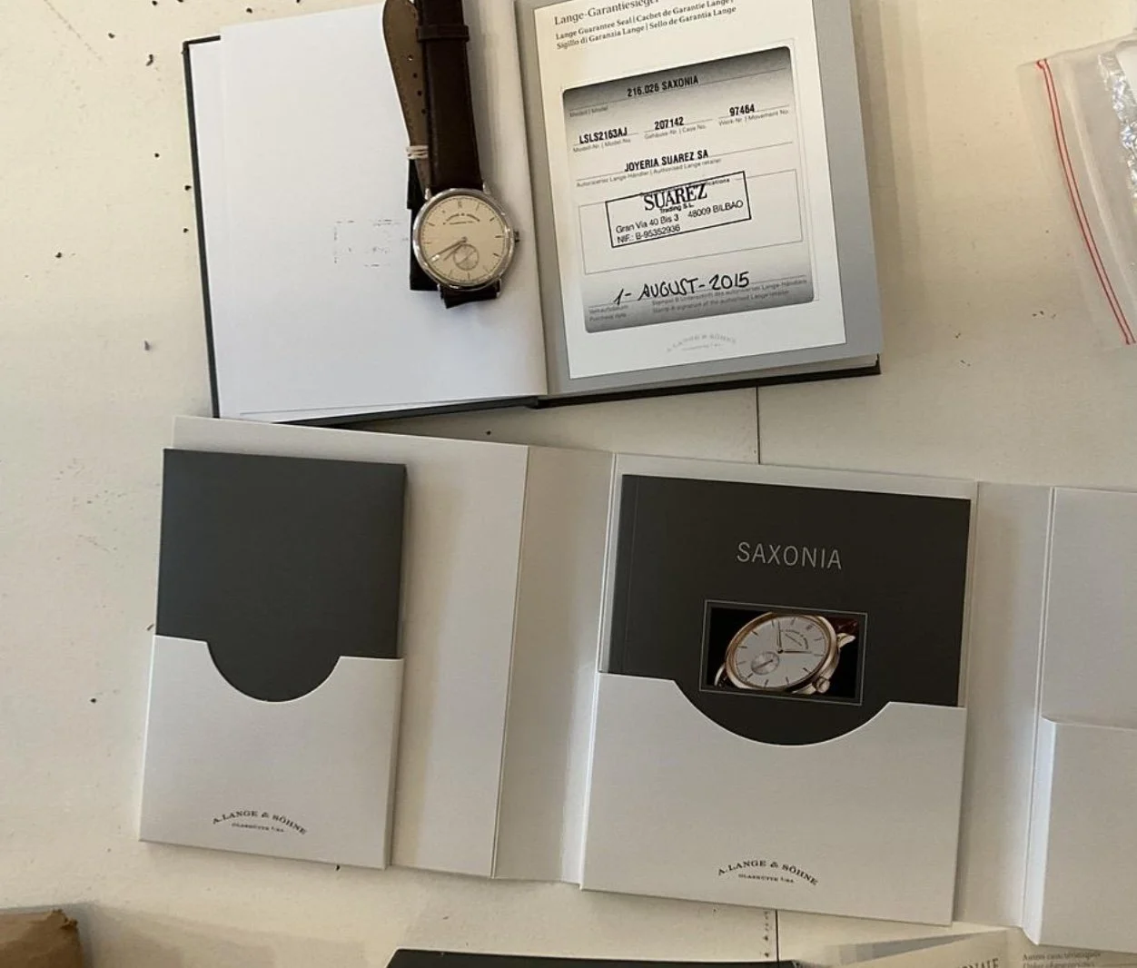 A. Lange & Söhne Saxonia Reference 216.026 in 18k White Gold Full